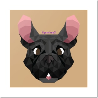 Low Poly French Bulldog Posters and Art